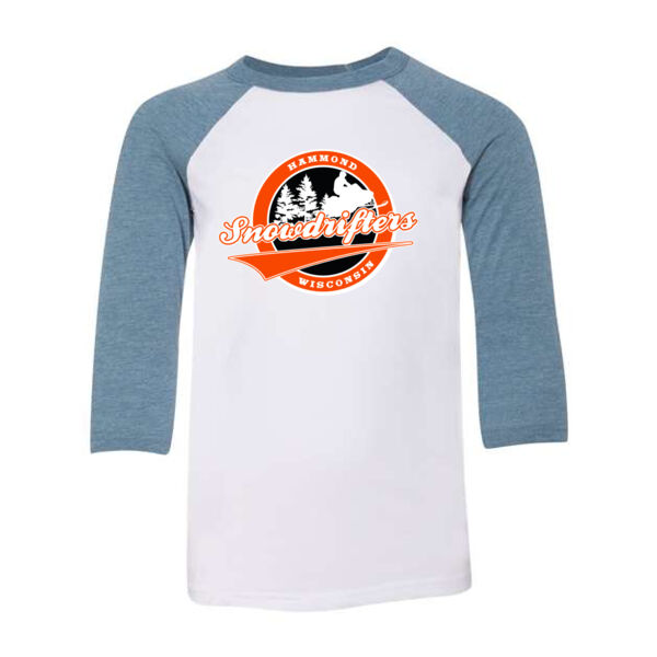 Bela+Canvas Youth 3/4 Sleeve Baseball Tee - Printed Logo Thumbnail